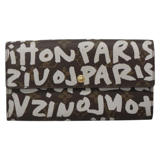 Louis Vuitton Porte Monnaie Credit, Brown, Canvas, wallet