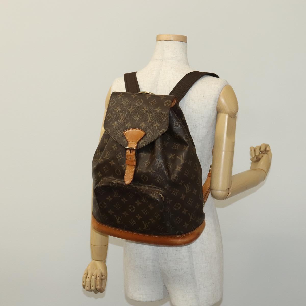 Louis Vuitton Montsouris, Brown, Canvas, backpack