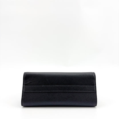 Prada Monochrome Saffiano Leather, Black, Leather, Tote Bag