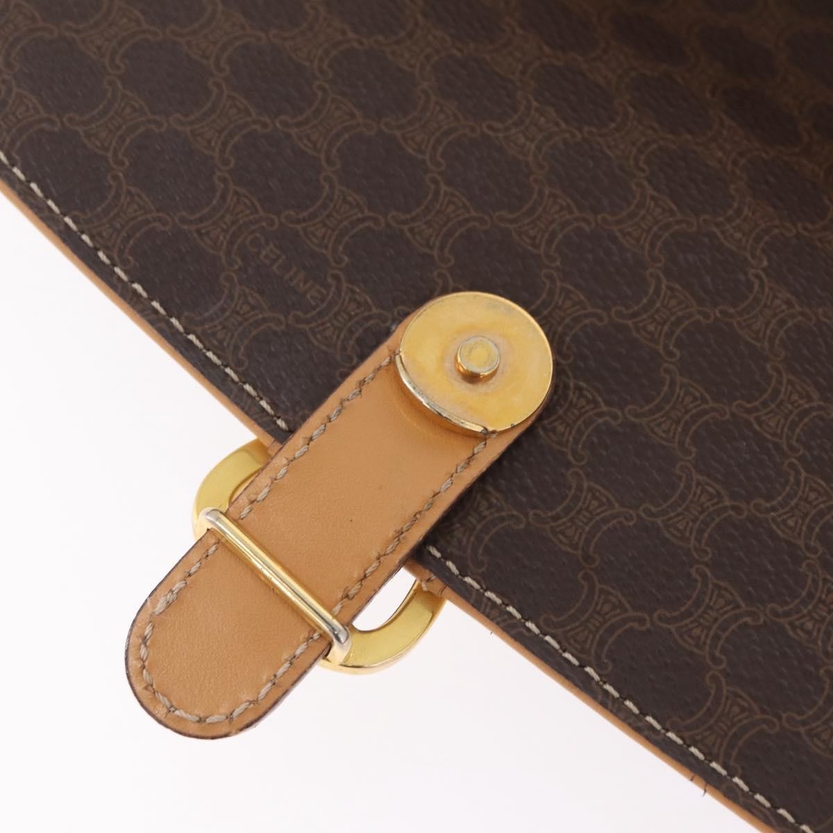 Celine Macadam Shoulder Canvas, Brown, Canvas, Crossbody Bag