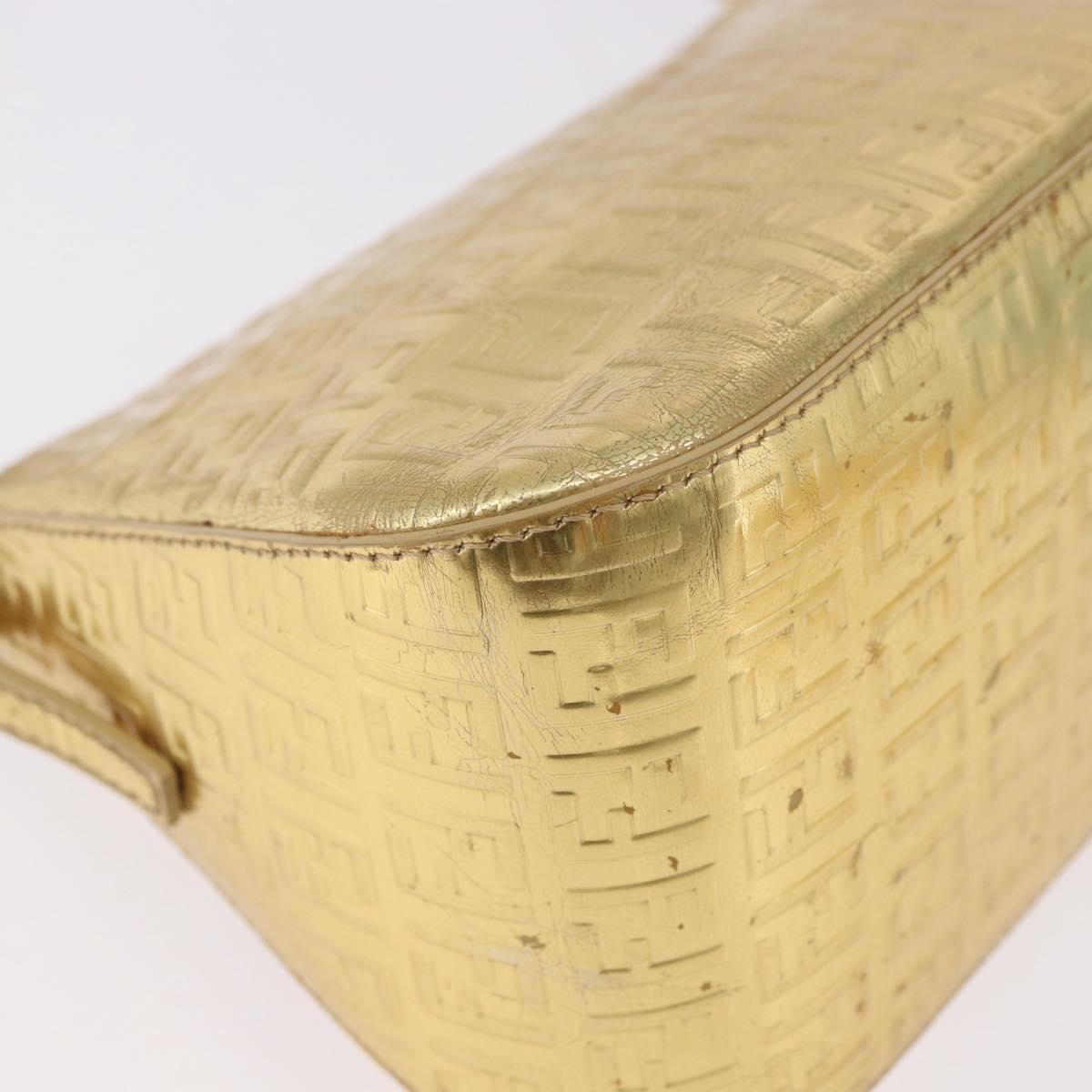 Fendi Mamma Baguette Zucchino canvas, Gold, Canvas, Shoulder Bag