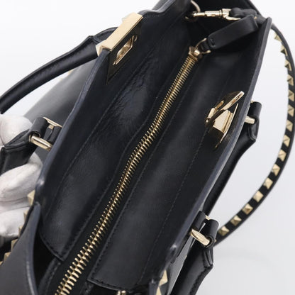 Valentino Garavani Rockstud Soft Leather, Black, Leather, Tote Bag