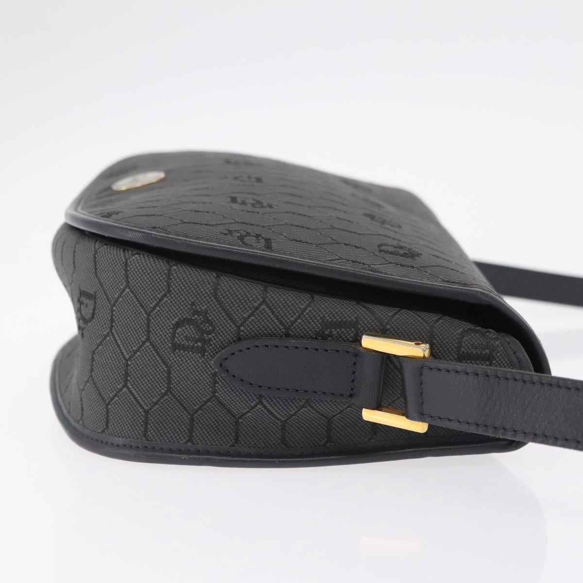Christian Dior Vintage Honeycomb Canvas, Black, Canvas, Shoulder Bag
