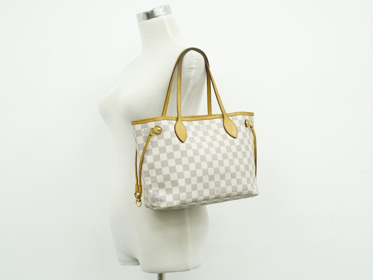 Louis Vuitton Neverfull Damier, Beige, Canvas, Tote Bag