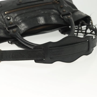 Balenciaga First, Black, Leather, handbag