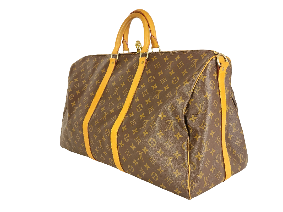 Louis Vuitton Keepall Bandouliere Bag Monogram Canvas, Brown, Canvas, Travel Bag