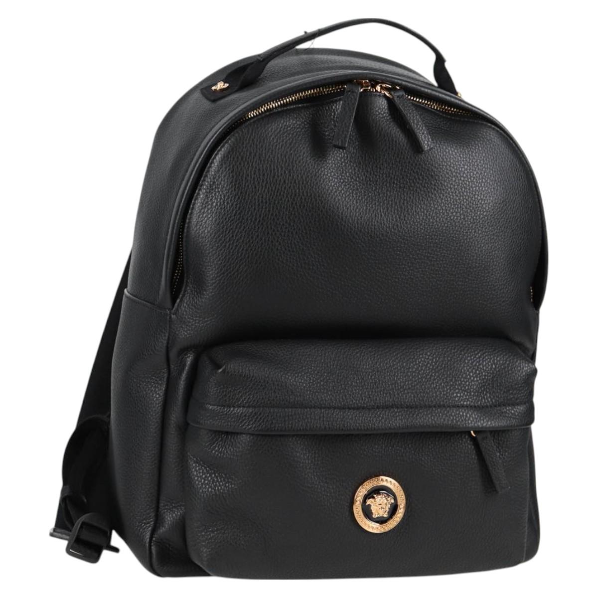 Versace Medusa, Black, Leather, backpack