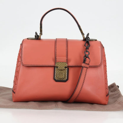 Bottega Veneta Piazza, Pink, Leather, handbag