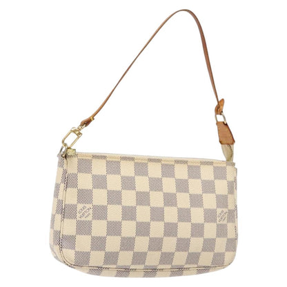Louis Vuitton Pochette Accessoire, White, Canvas, clutch