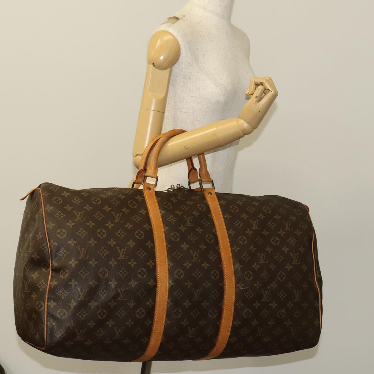 Louis Vuitton Keepall 60, Brown, Canvas, travel