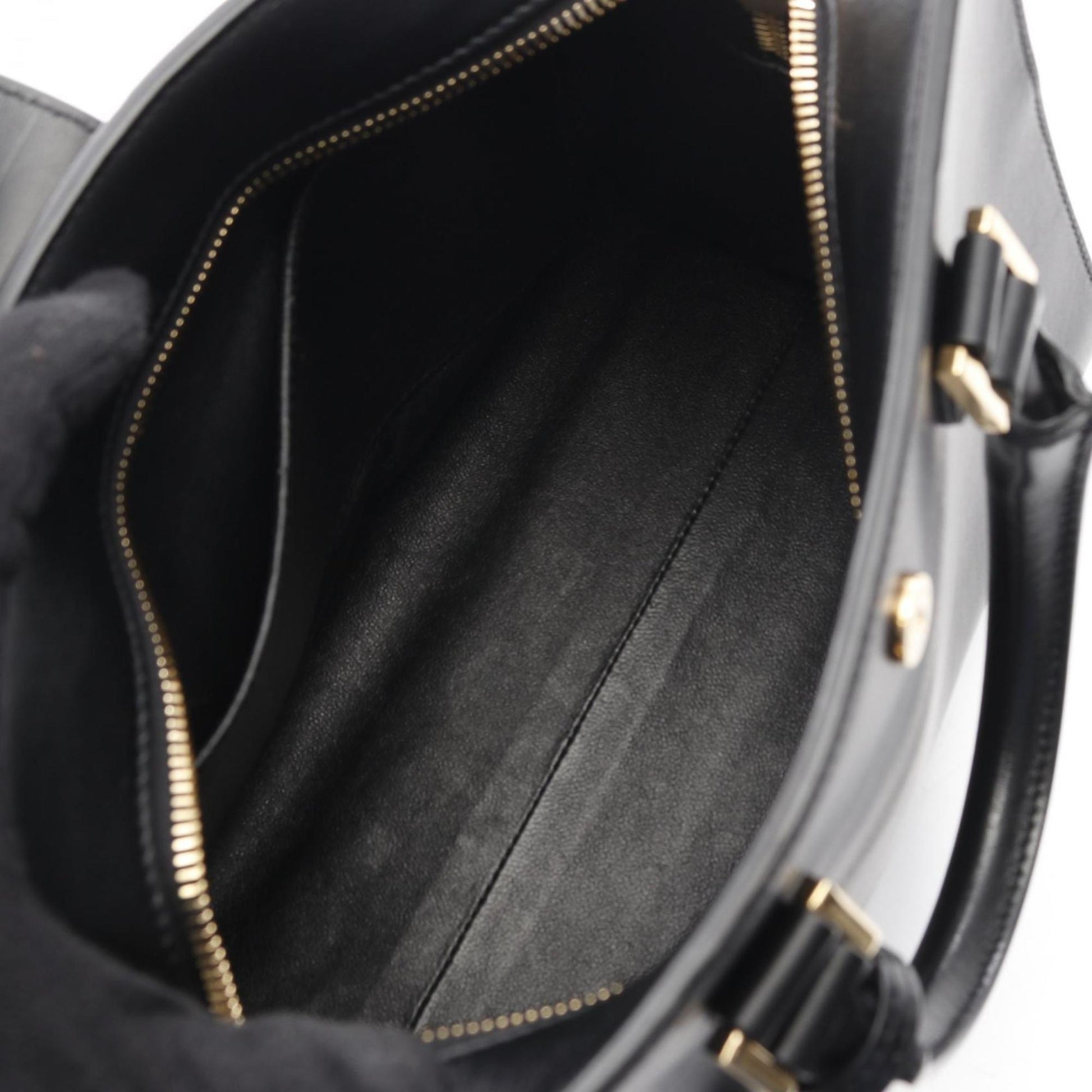 Saint Laurent Baby Cabas, Black, Leather, handbag