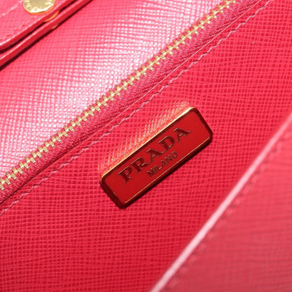 Prada Bow Wallet on Strap Saffiano Leather, Red, Leather, Crossbody Bag