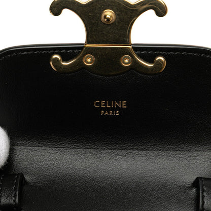 Céline Triomphe Vintage, Black, Leather, shoulder