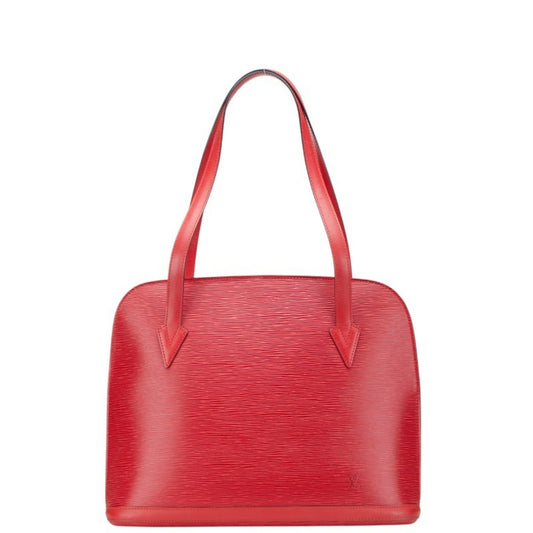 Louis Vuitton Lussac, Red, Leather, tote