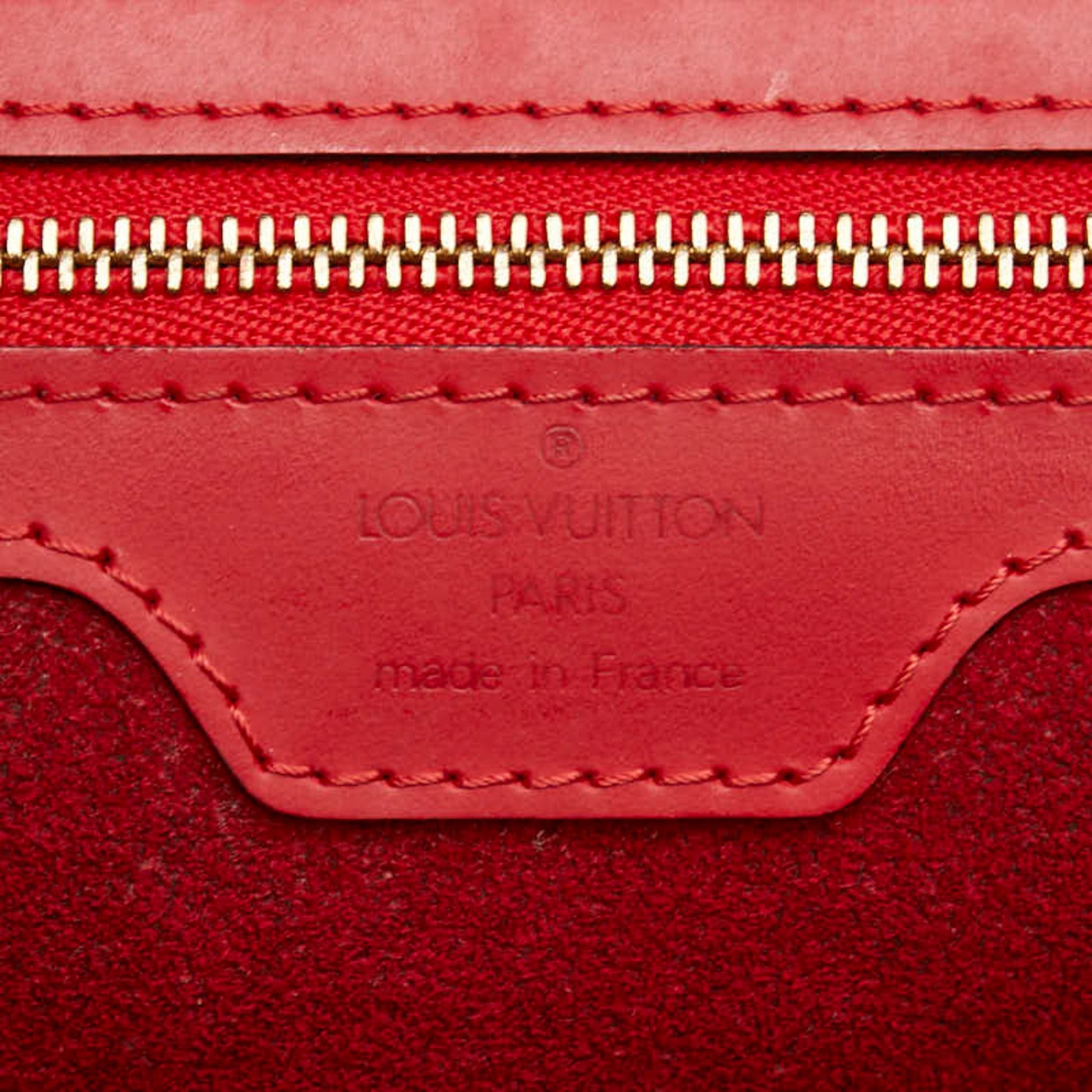 Louis Vuitton Lussac, Red, Leather, tote