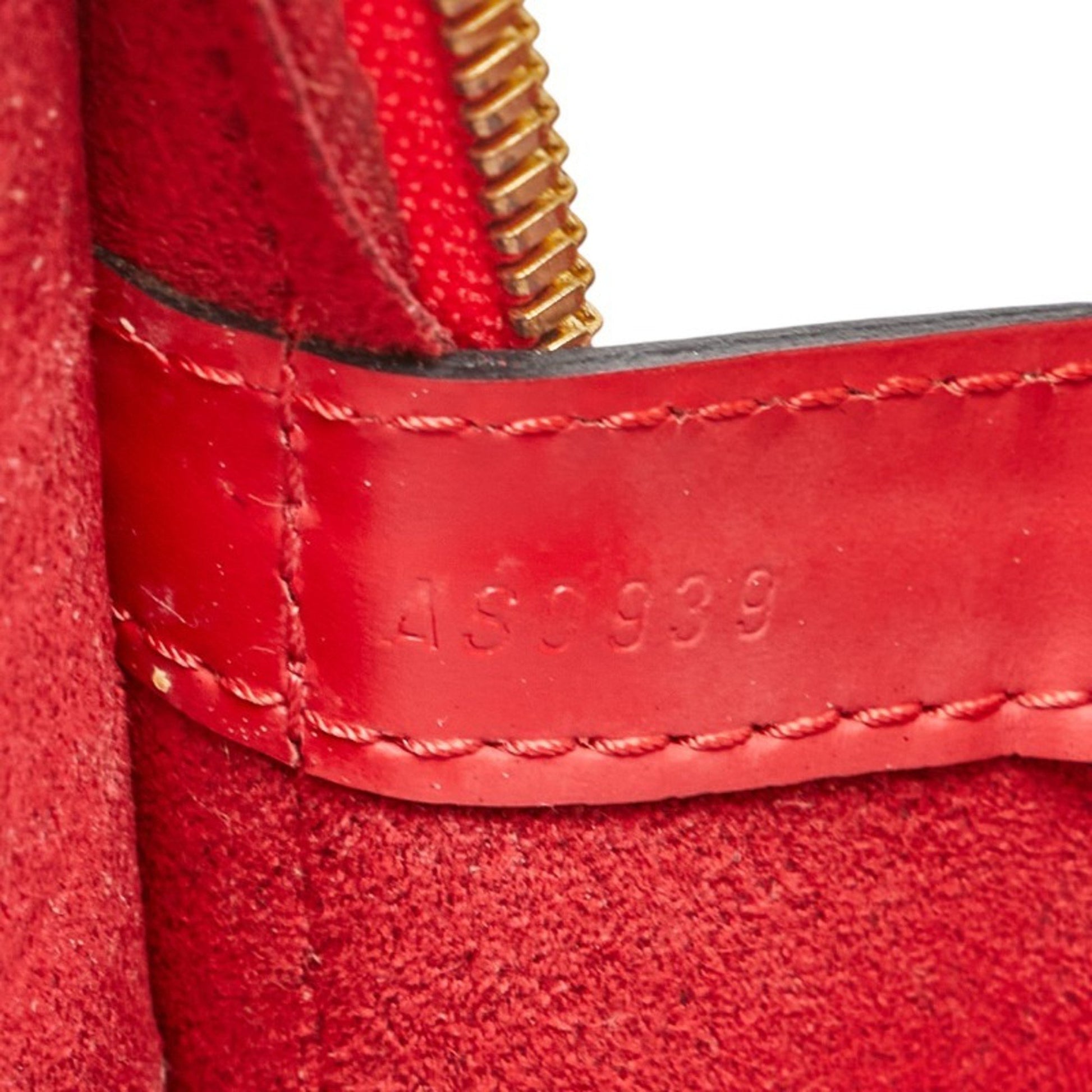 Louis Vuitton Lussac, Red, Leather, tote