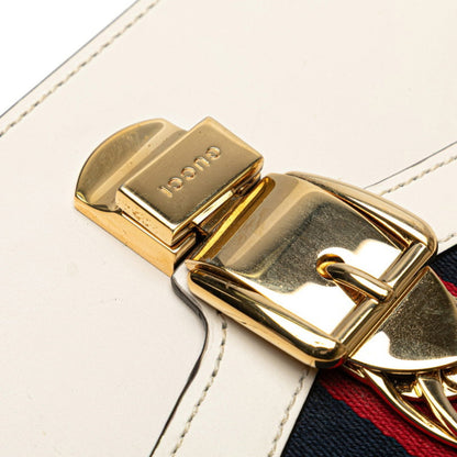 Gucci Sylvie, White, Leather, handbag