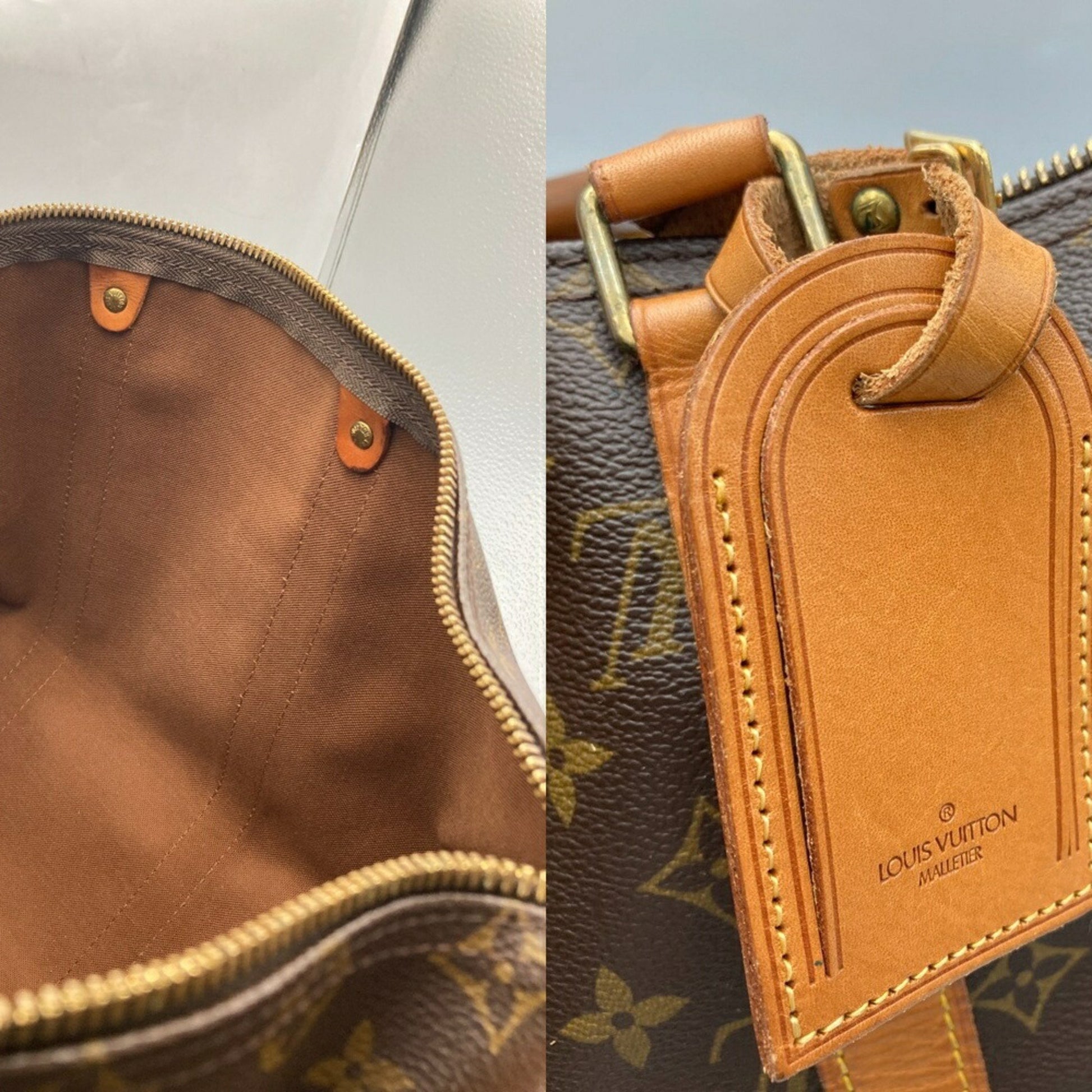 Louis Vuitton Keepall Bandouliere 45, Brown, Canvas, travel