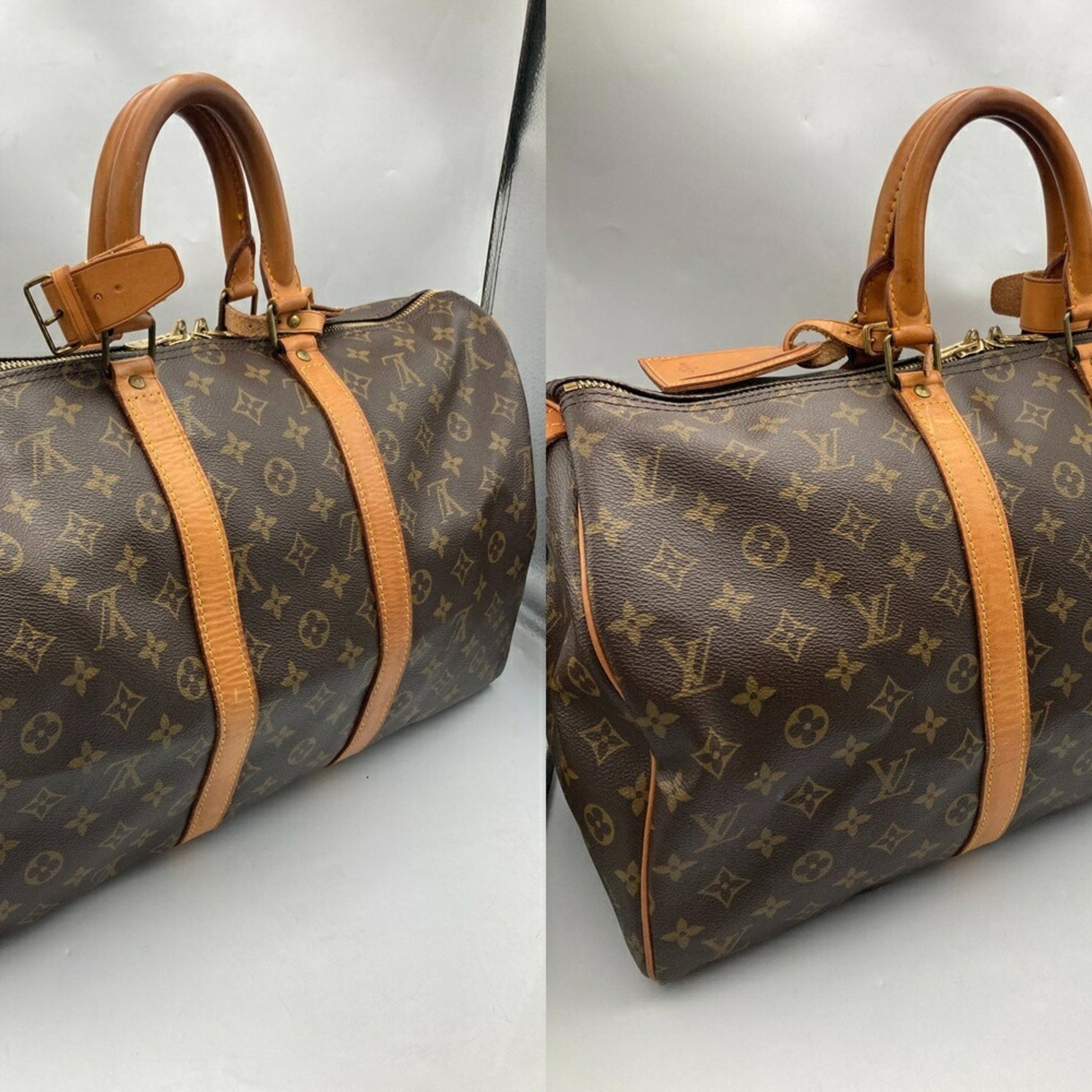 Louis Vuitton Keepall Bandouliere 45, Brown, Canvas, travel