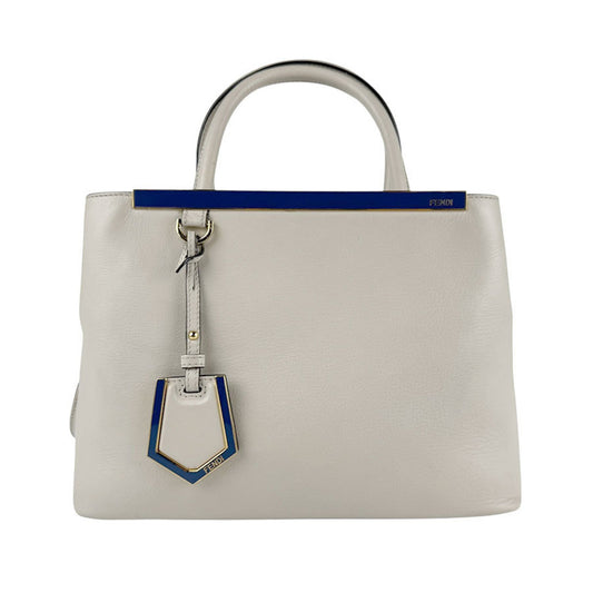 Fendi 2Jours, Grey, Leather, handbag