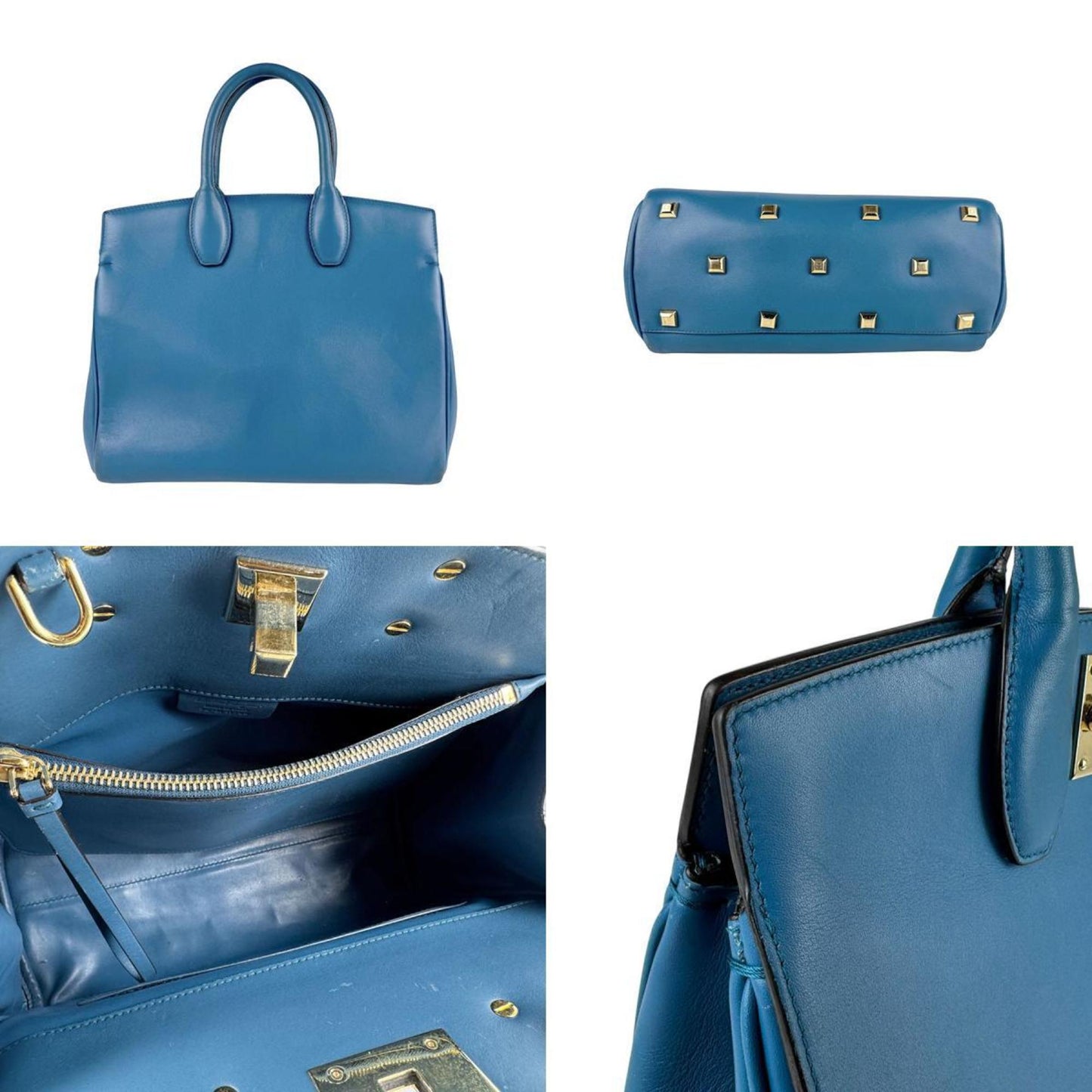 Salvatore Ferragamo, Blue, Leather, handbag