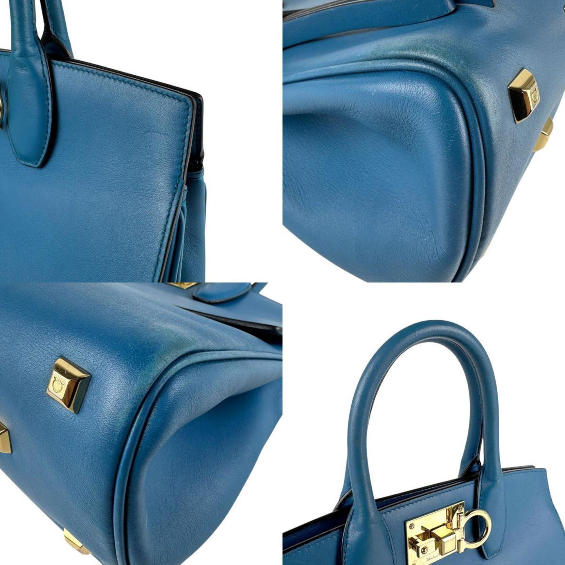 Salvatore Ferragamo, Blue, Leather, handbag