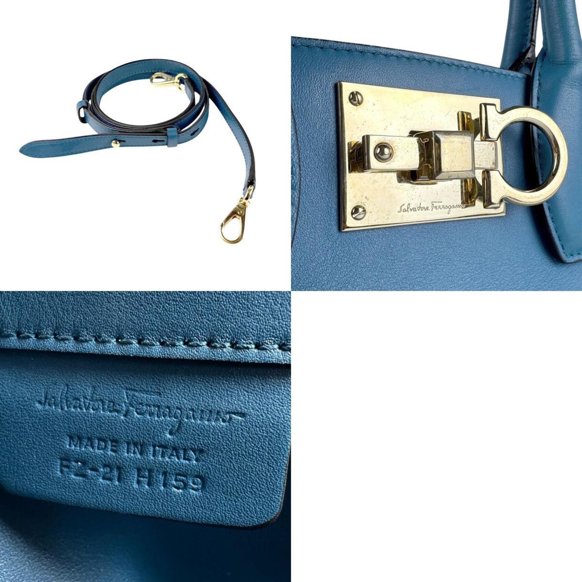 Salvatore Ferragamo, Blue, Leather, handbag