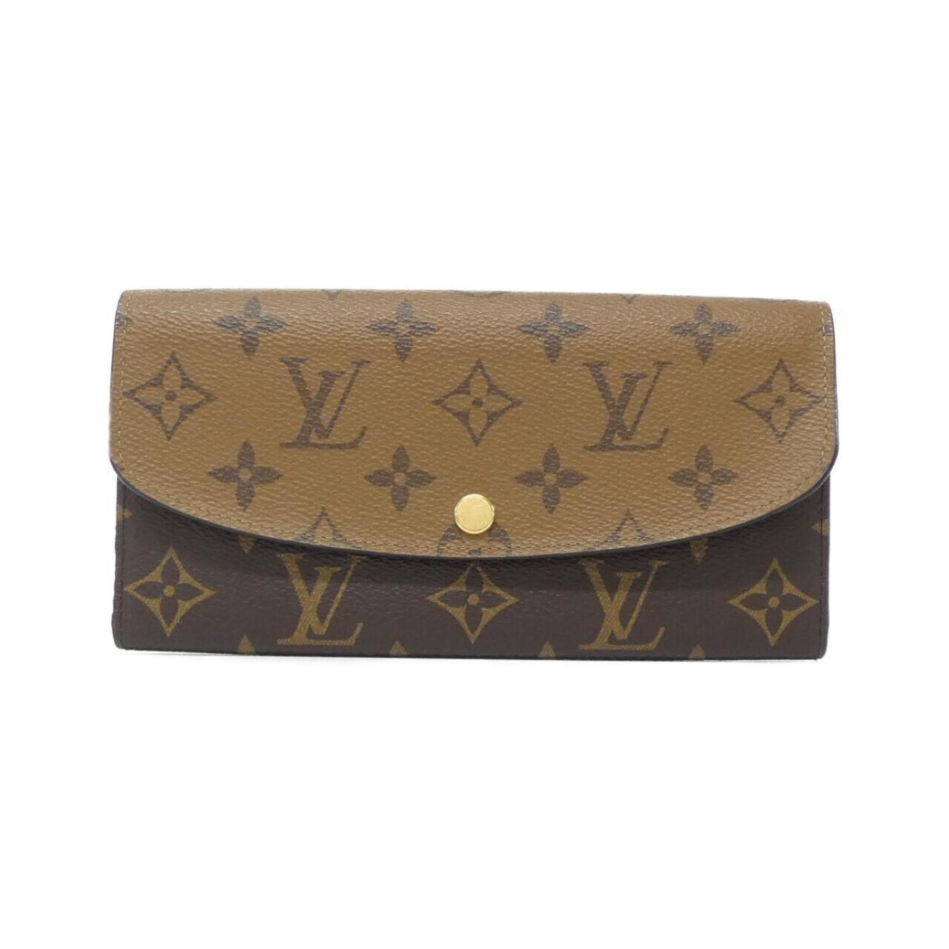 Louis Vuitton Emilie, Brown, Canvas, wallet