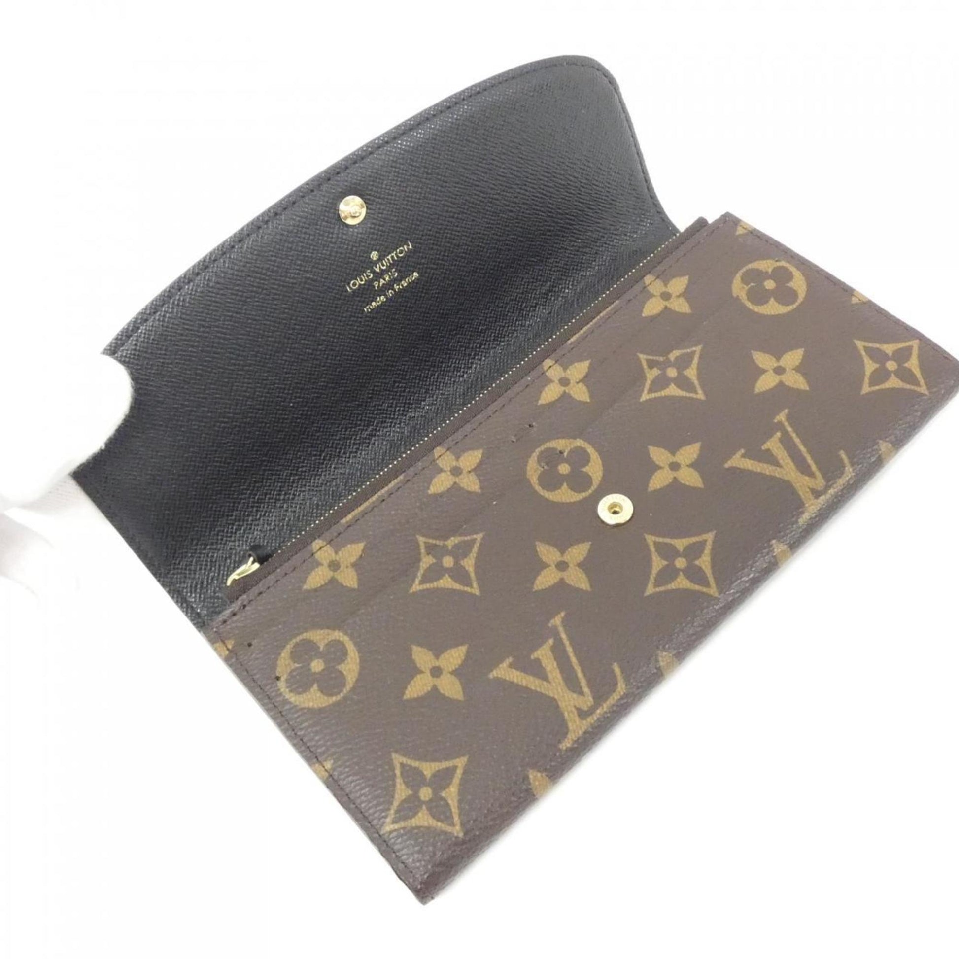 Louis Vuitton Emilie, Brown, Canvas, wallet