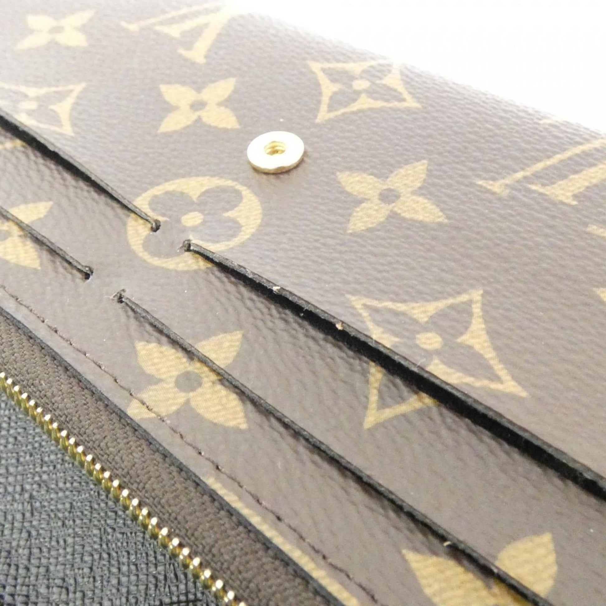 Louis Vuitton Emilie, Brown, Canvas, wallet
