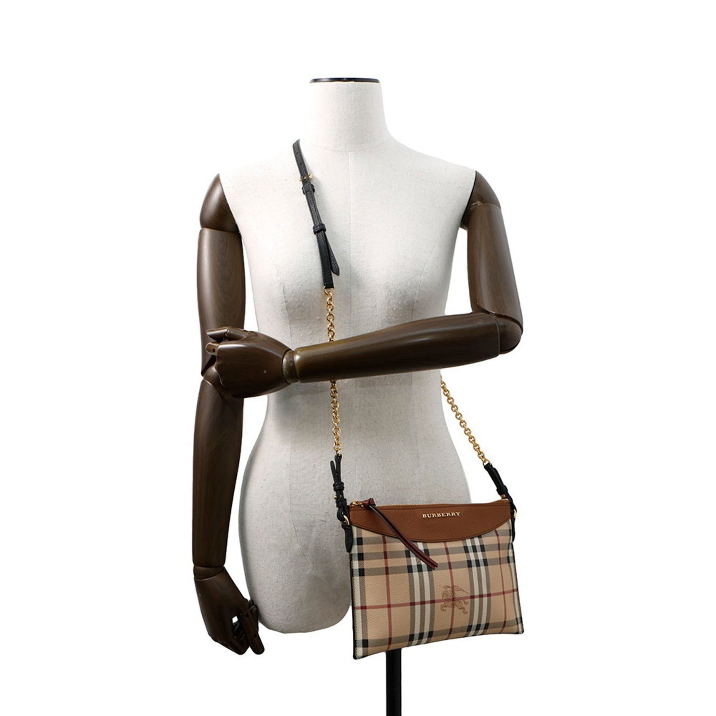 Burberry Haymarket, Beige, Canvas, clutch