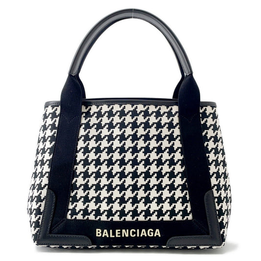 Balenciaga Navy Cabas, Black, "CANVAS, LEATHER", handbag