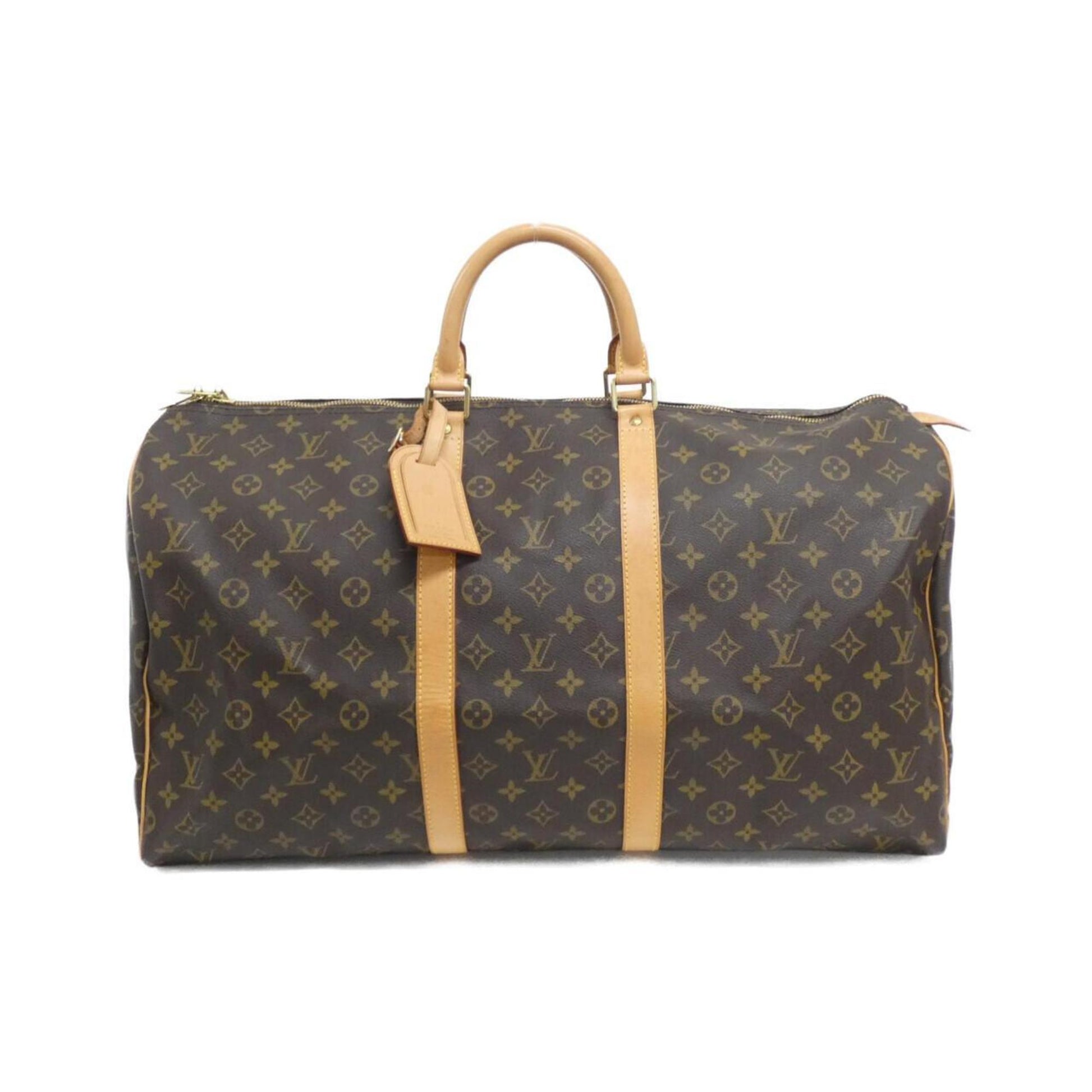 Louis Vuitton Keepall 55, Brown, Canvas, travel