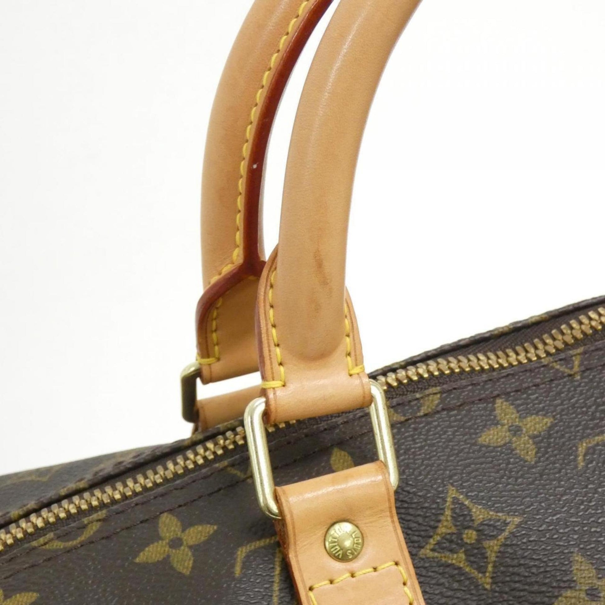 Louis Vuitton Keepall 55, Brown, Canvas, travel