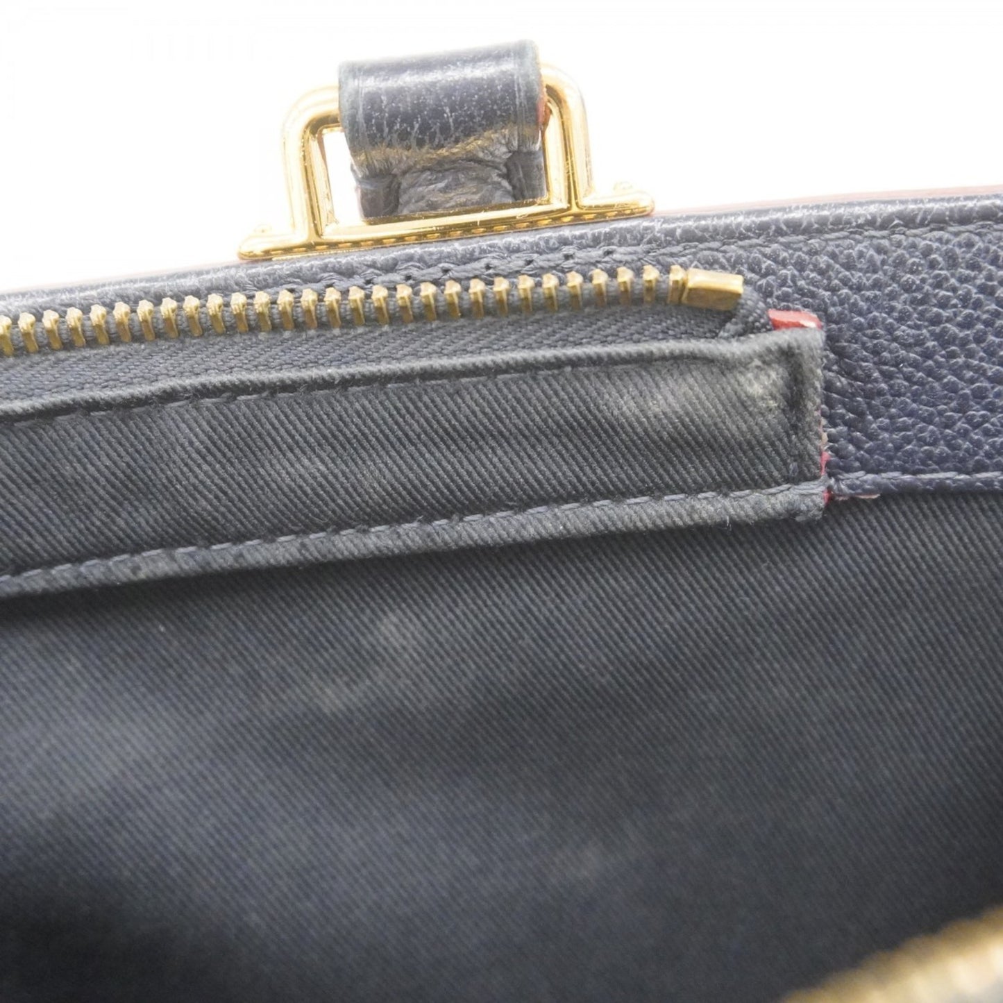 Louis Vuitton Three, Navy, Leather, handbag