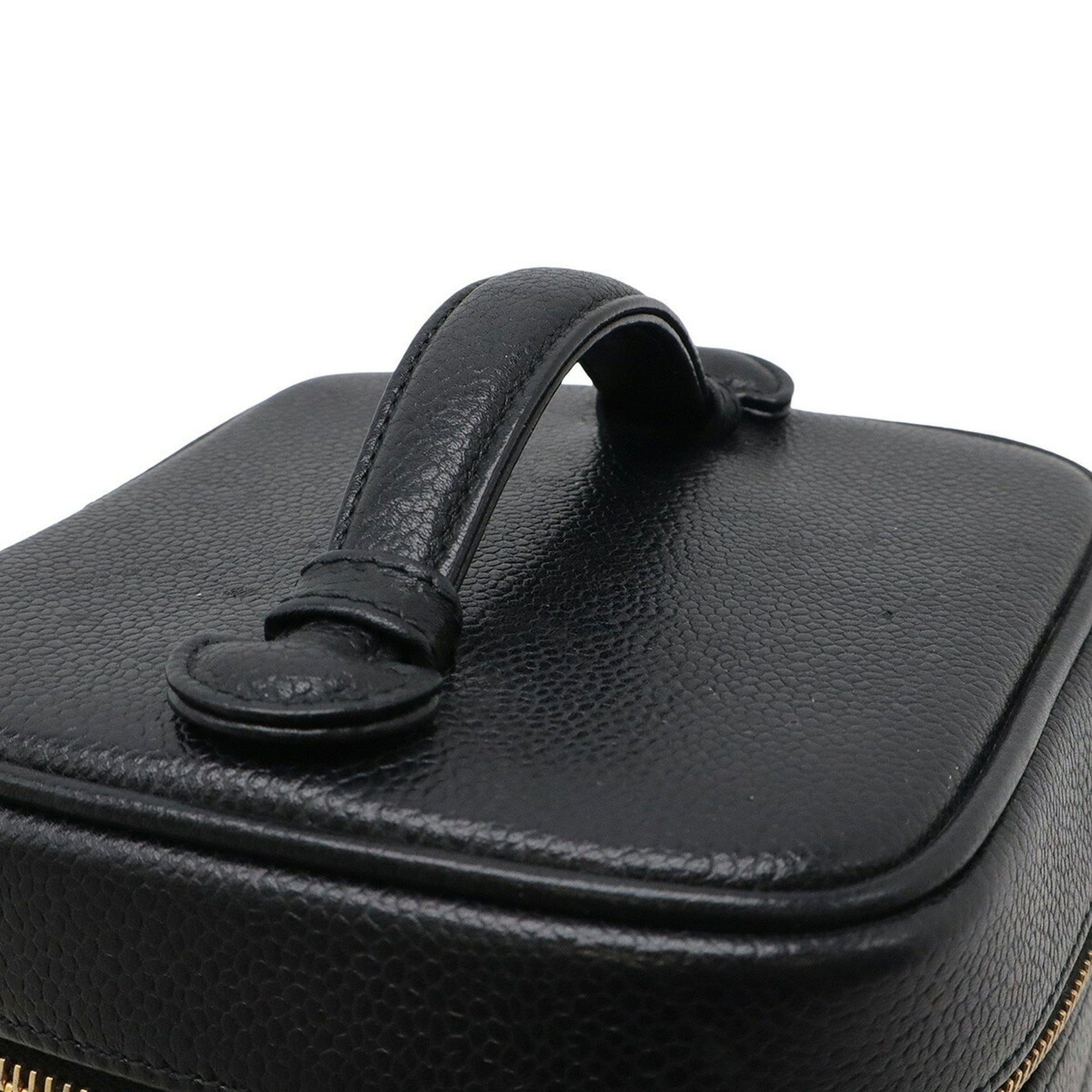 Chanel Vanity, Black, Leather, clutch