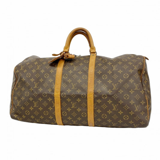 Louis Vuitton Keepall 55, Brown, Canvas, travel