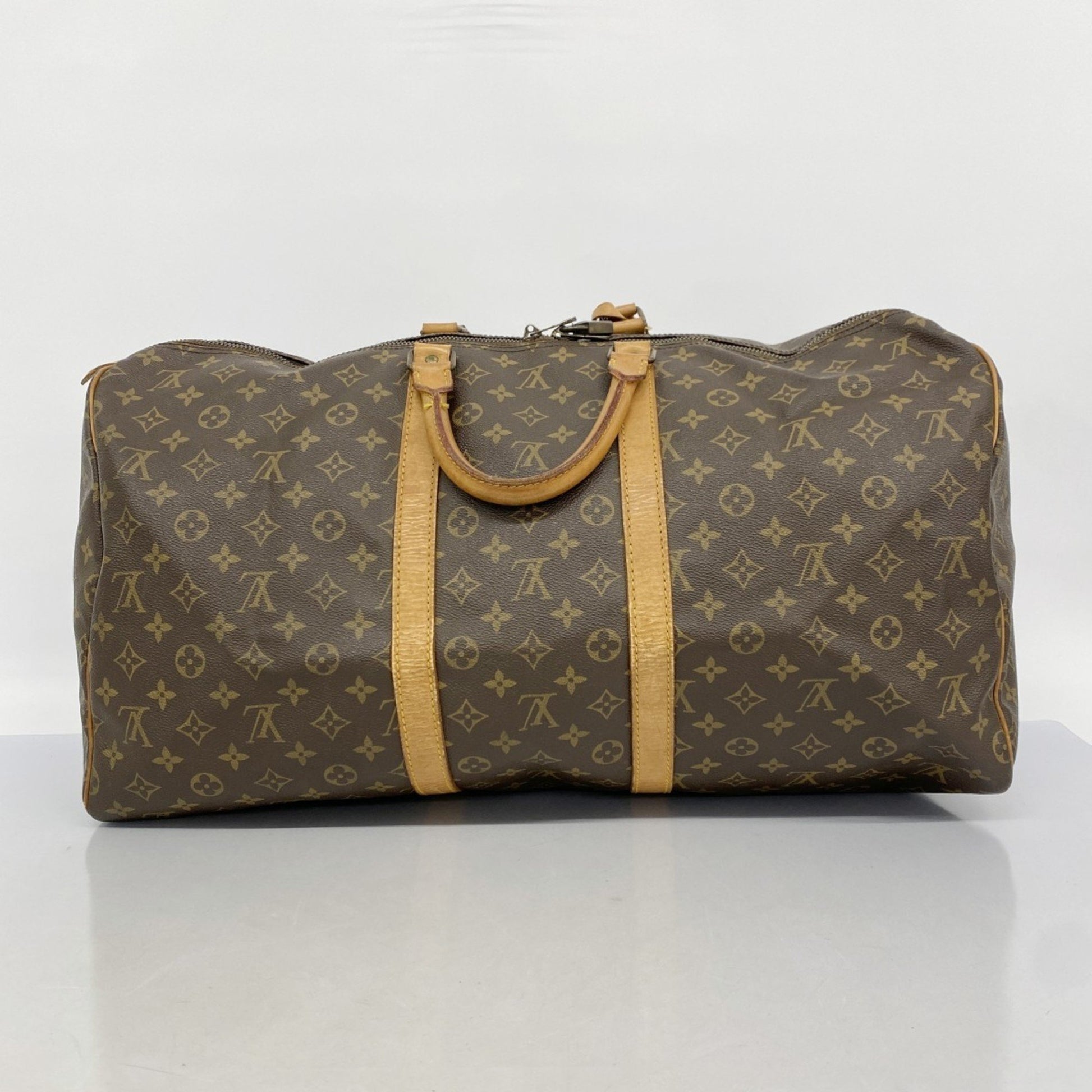 Louis Vuitton Keepall 55, Brown, Canvas, travel