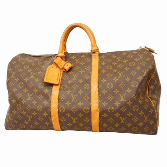 Louis Vuitton Keepall 55, Brown, Canvas, travel