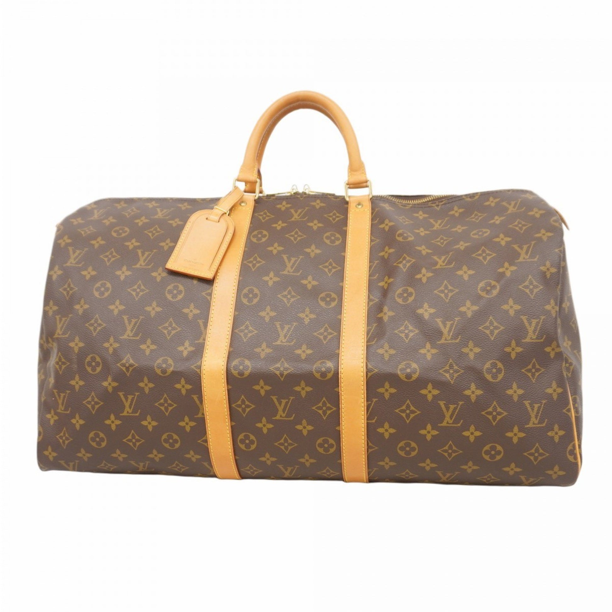 Louis Vuitton Keepall 55, Brown, Canvas, travel