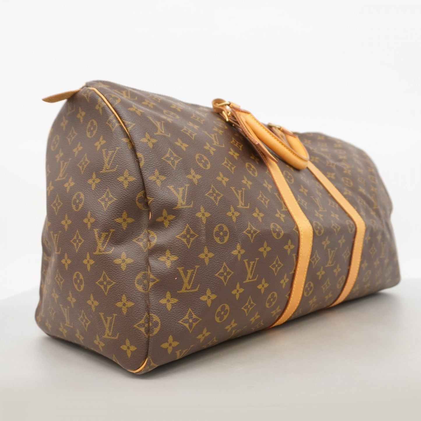 Louis Vuitton Keepall 55, Brown, Canvas, travel
