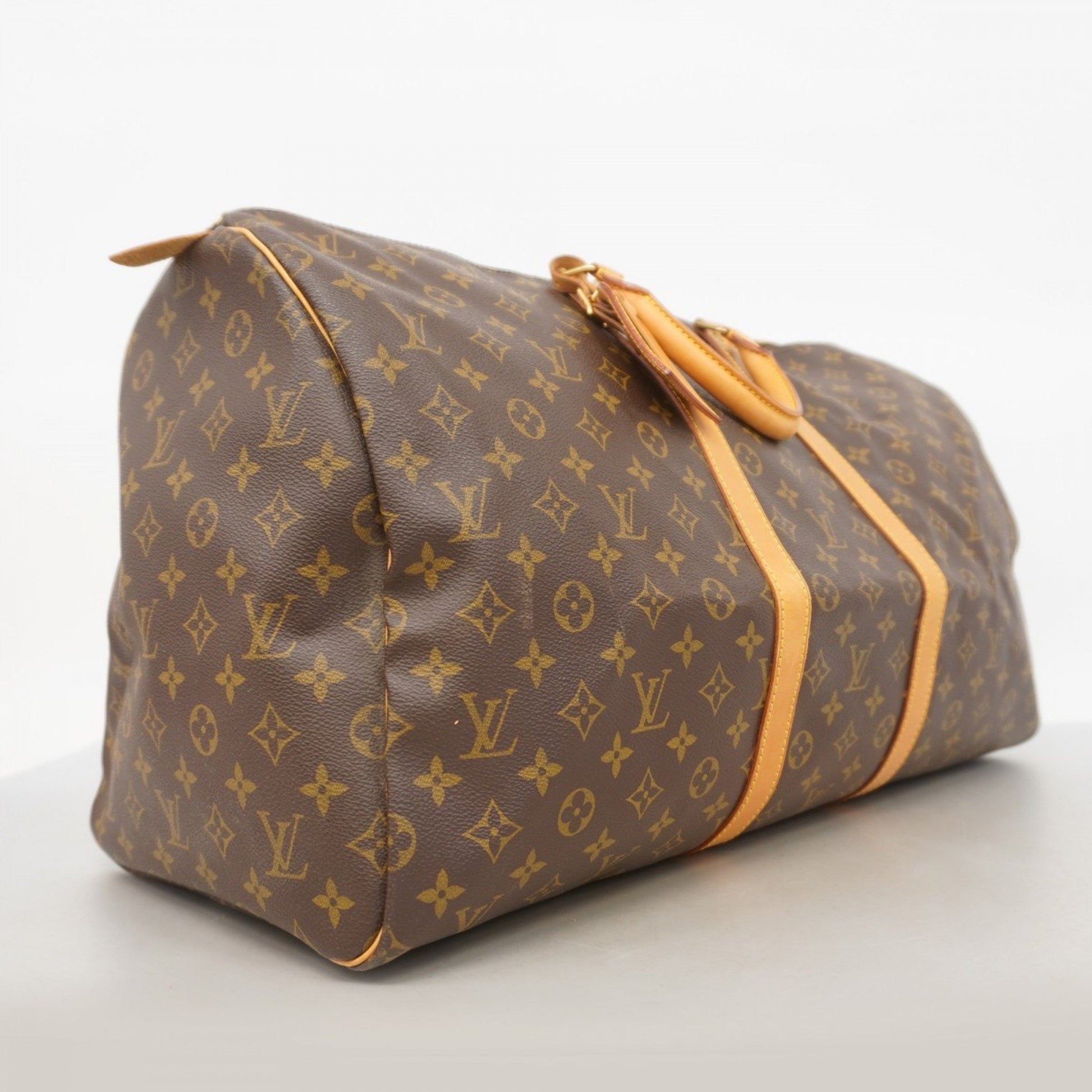 Louis Vuitton Keepall 55, Brown, Canvas, travel