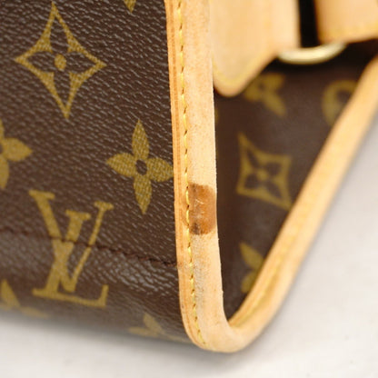 Louis Vuitton Popincourt, Brown, Canvas, shoulder