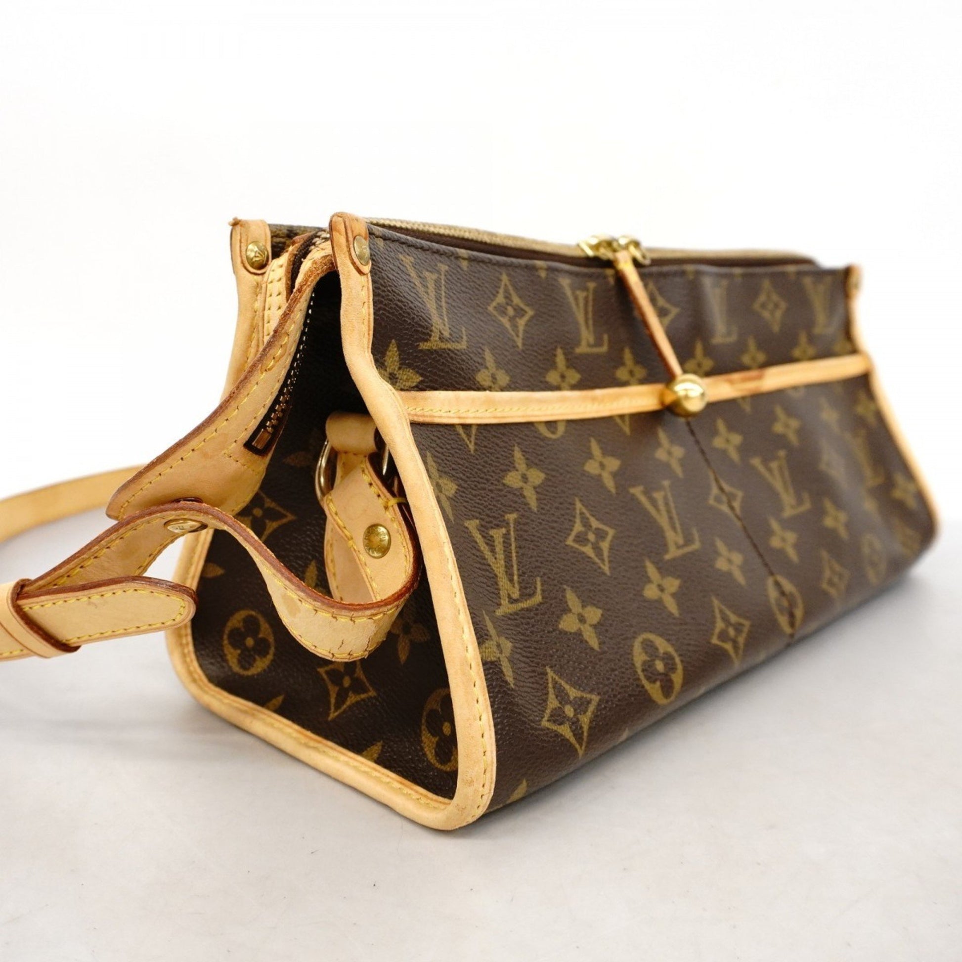 Louis Vuitton Popincourt, Brown, Canvas, shoulder