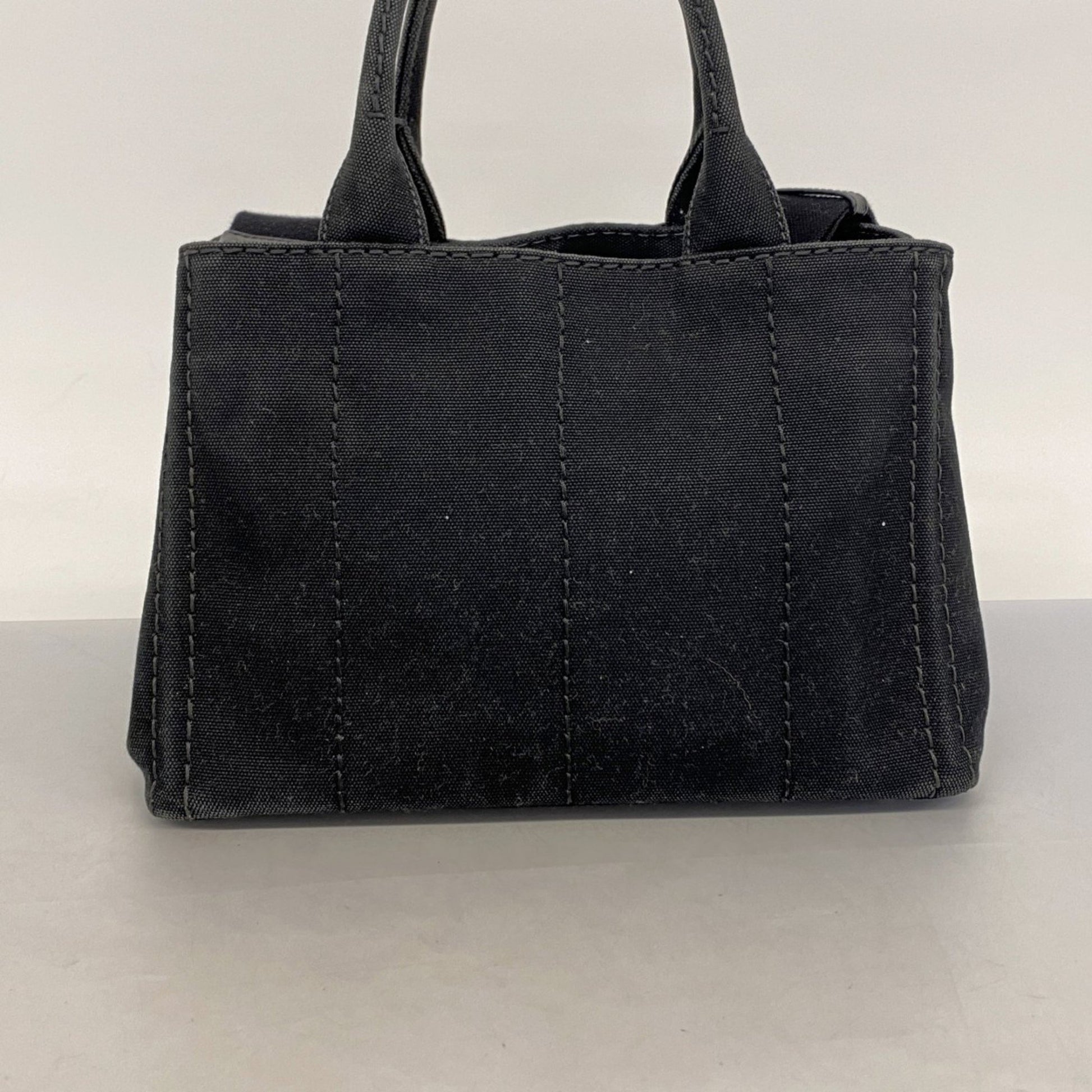 Prada Canapa, Black, Canvas, tote