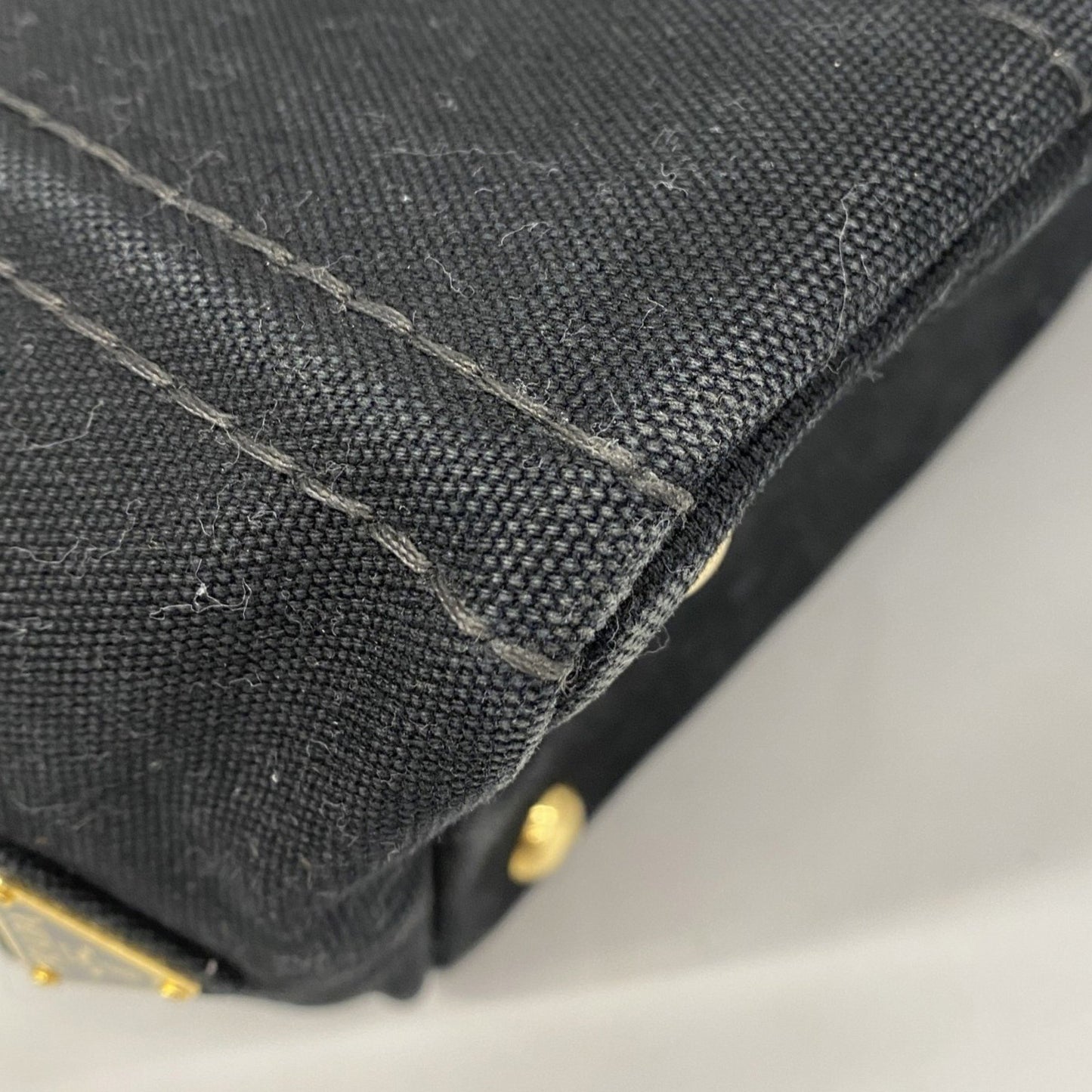 Prada Canapa, Black, Canvas, tote