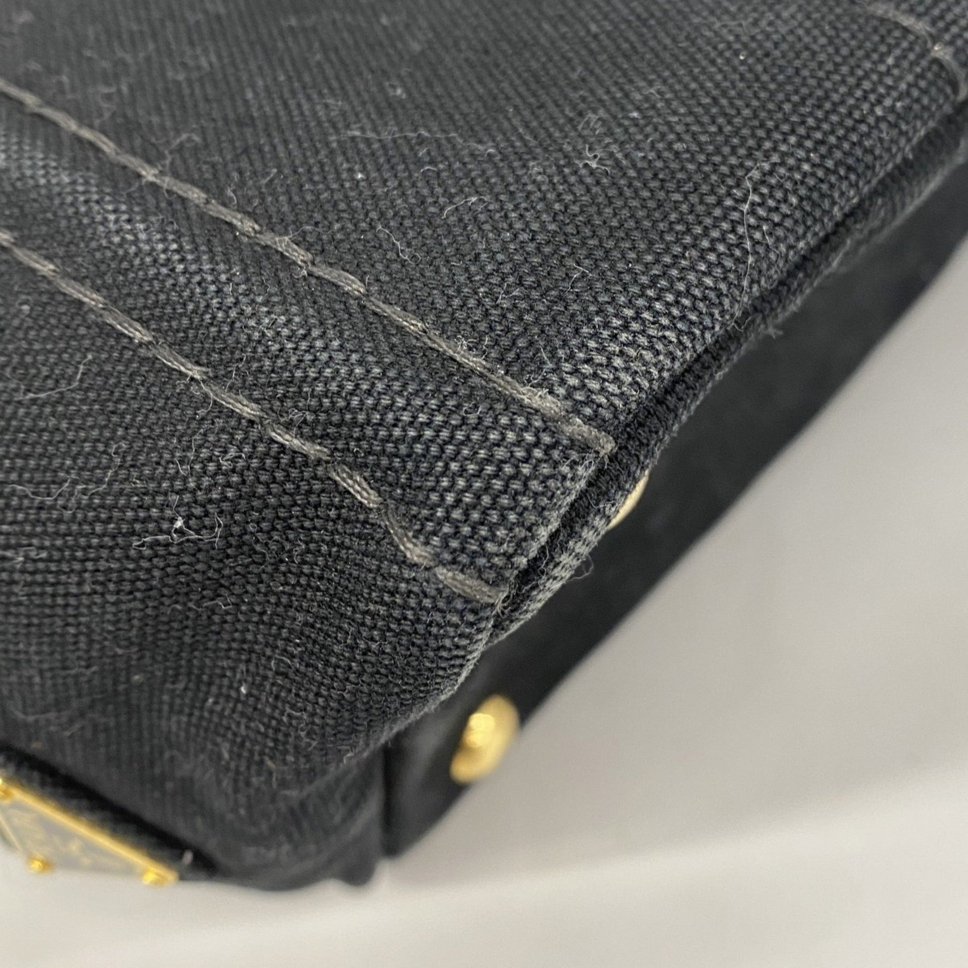 Prada Canapa, Black, Canvas, tote