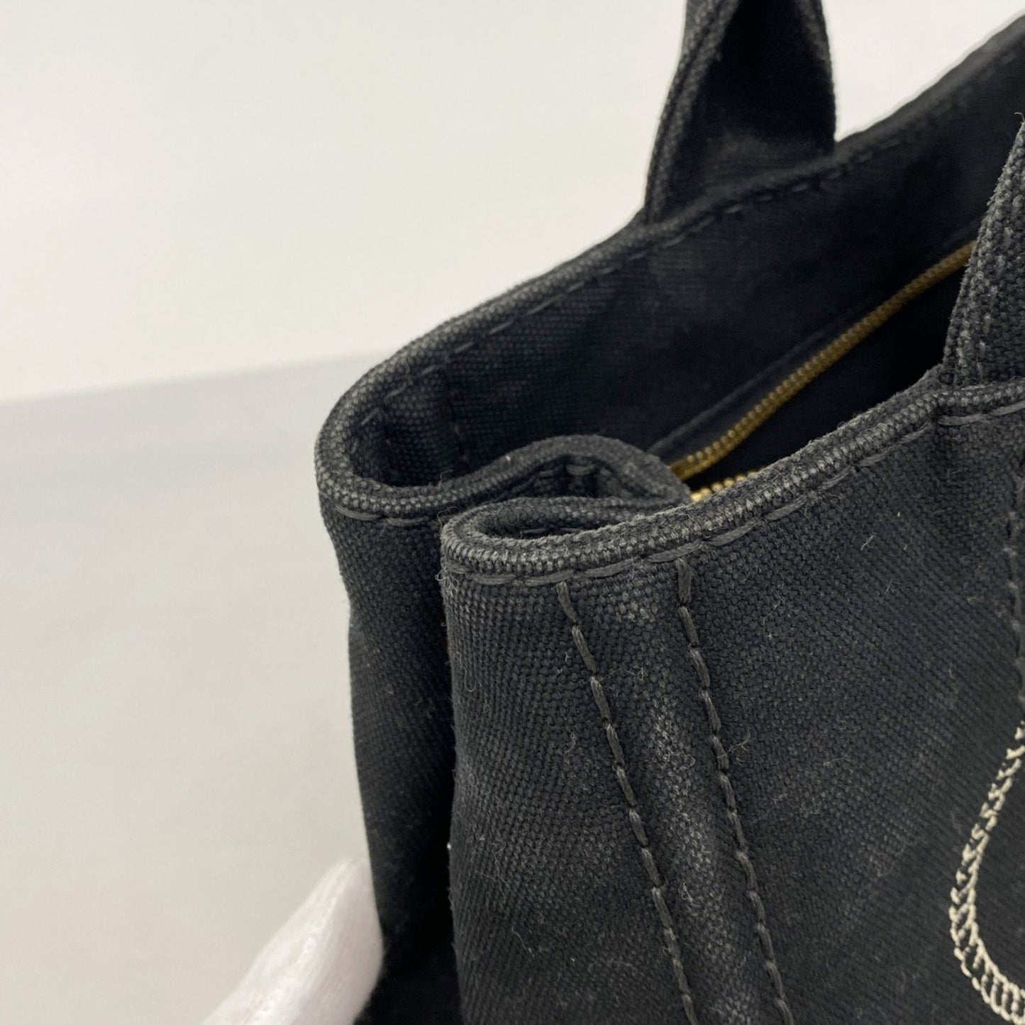 Prada Canapa, Black, Canvas, tote