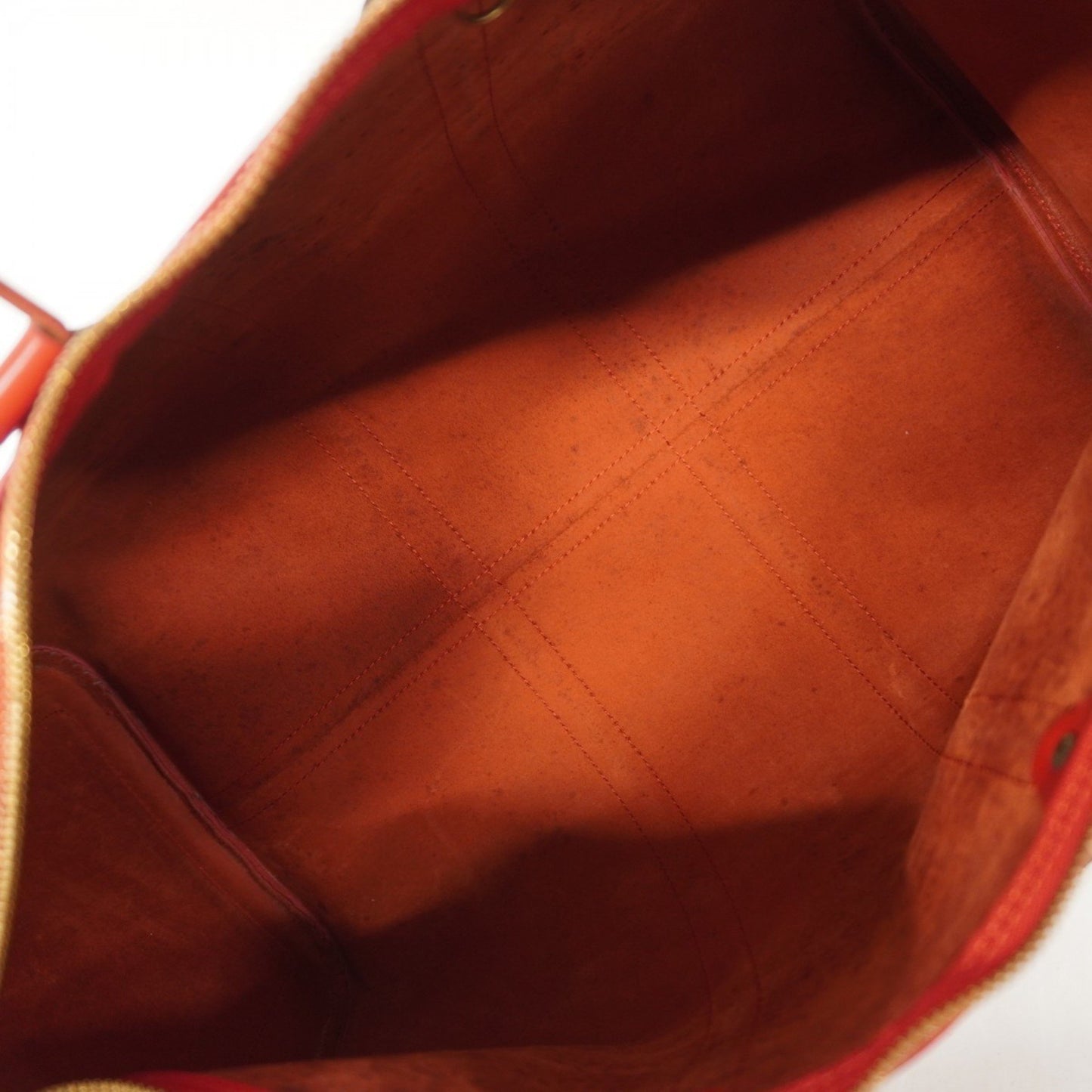 Louis Vuitton Keepall 45, Red, Leather, travel