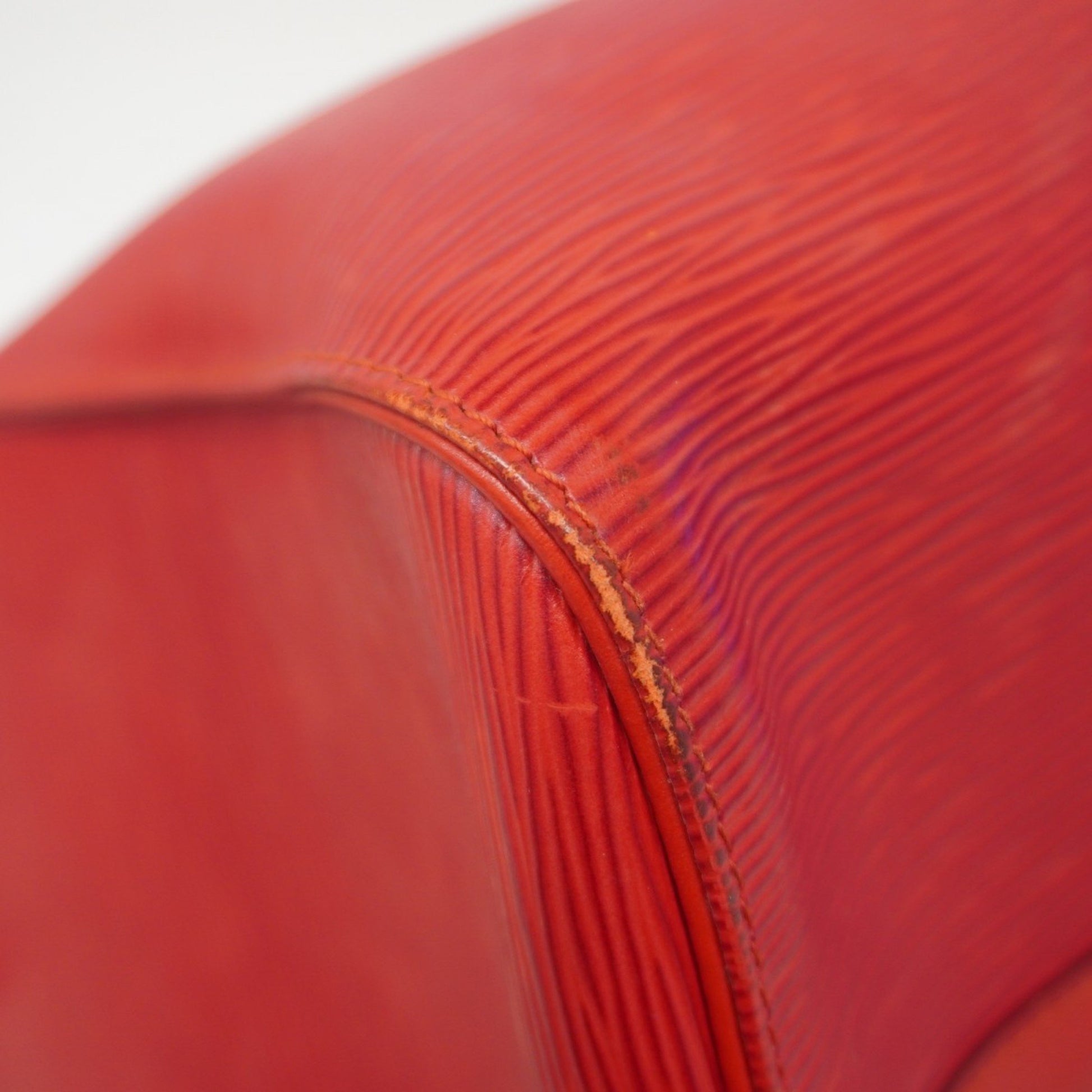 Louis Vuitton Keepall 45, Red, Leather, travel